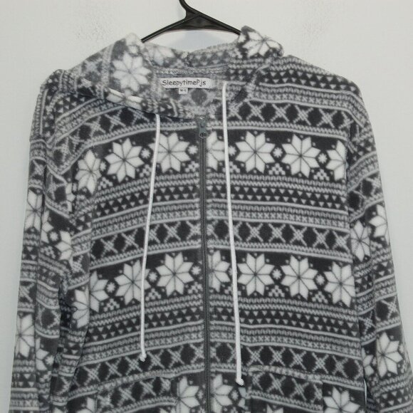 Sleepytime PJs Snowflake Onsie Pajamas Size Small - Picture 2 of 11